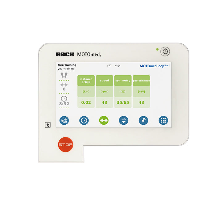 MOTOmed USA Loop Light. Entrenador de piernas - Bicicleta estática asistida por motor, entrenador activo y pasivo