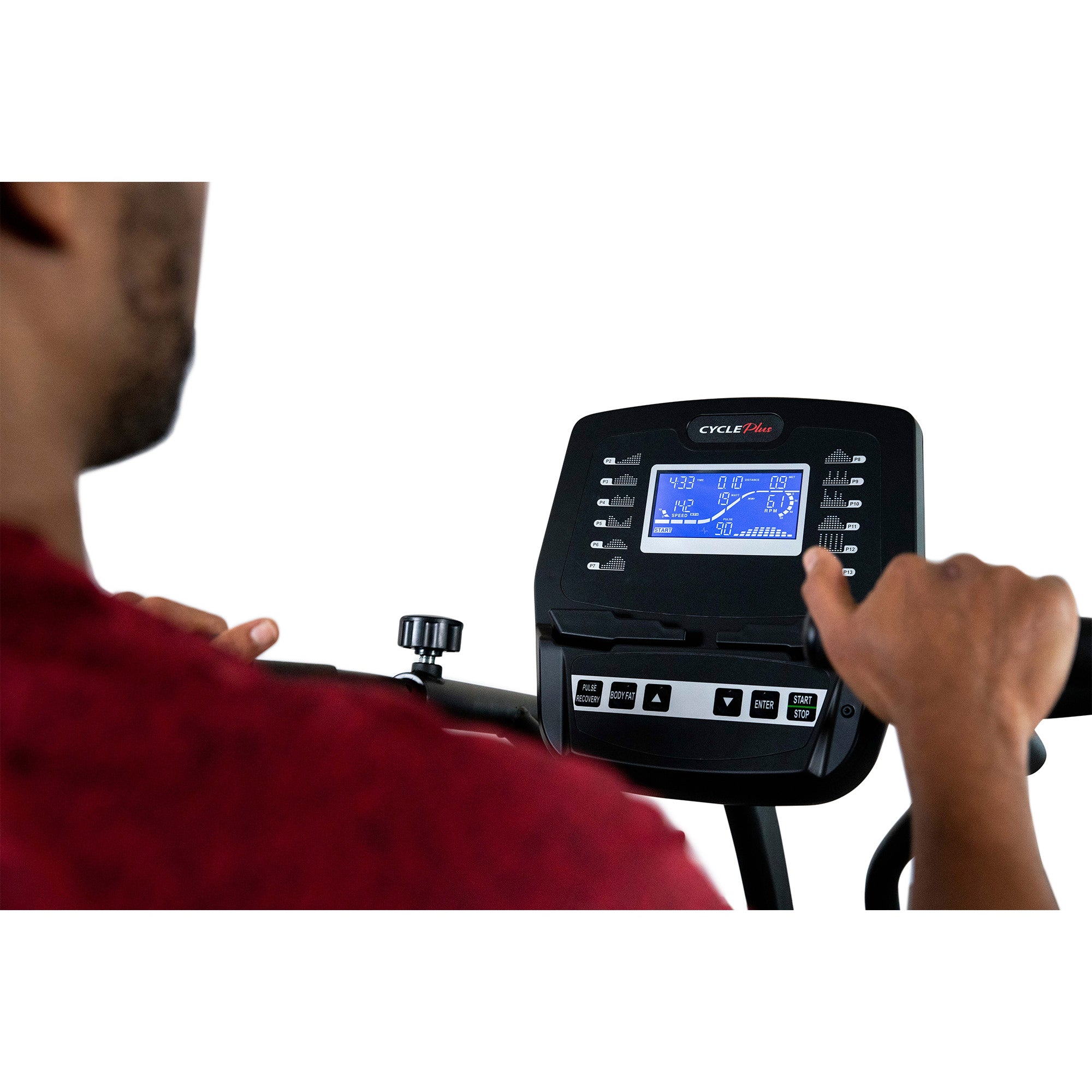 Bicicleta reclinada CyclePlus con ejercicio para brazos