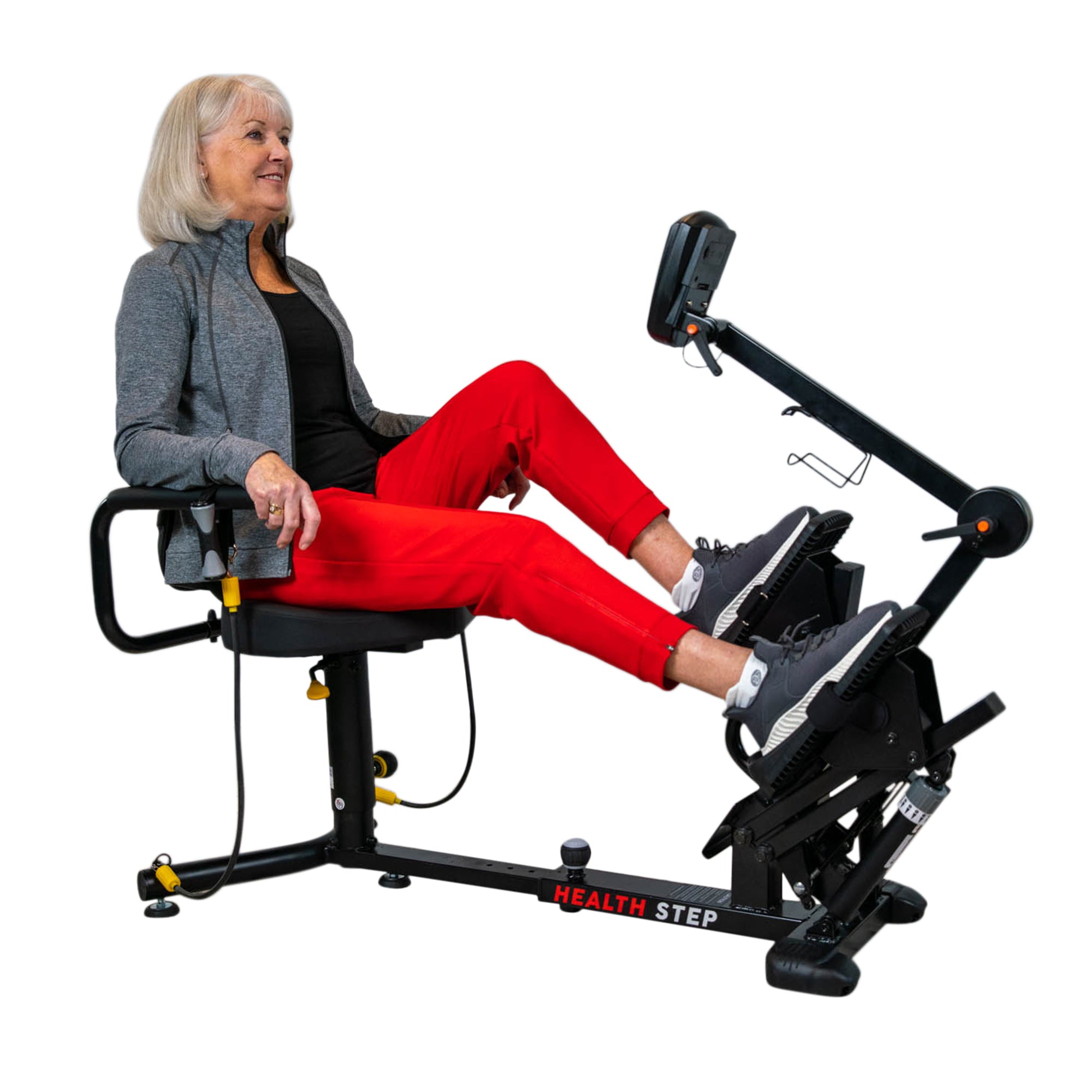 Stepper lineal reclinable HealthStep con asiento giratorio para personas mayores