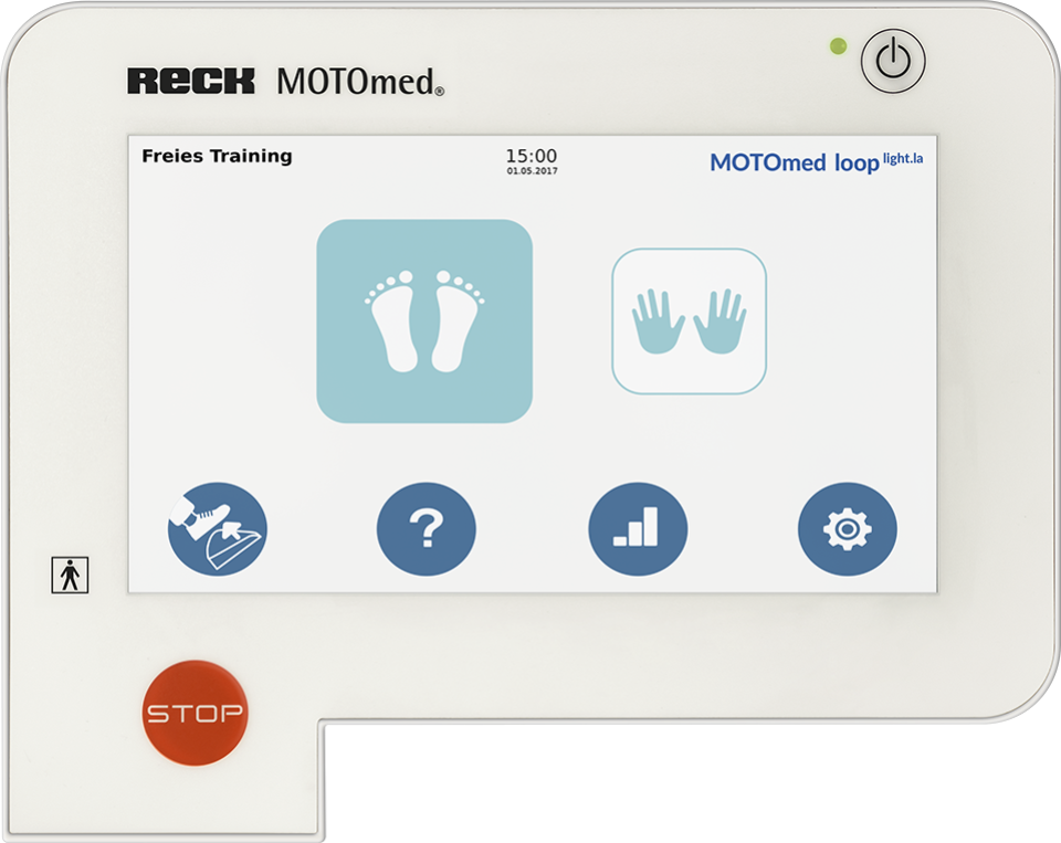Bicicleta estática asistida por motor MOTOmed USA loop light.la, entrenador activo y pasivo